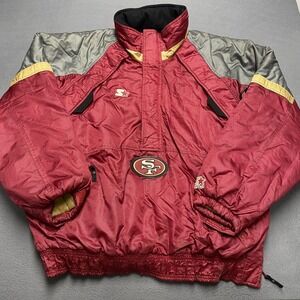 Vintage San Francisco 49ers Jacket Mens XL Red NFL‎ Football Starter ProLine 90s